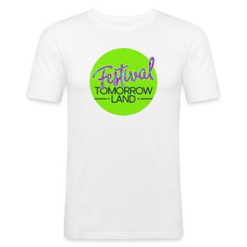Festival Tomorrowland - Néon - T-shirt près du corps Homme - blanc - Devant - Nik (191cm)