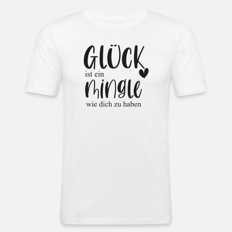 Mingle Single Freundschaft Plus Date Geschenk - Männer Slim Fit T-Shirt - Weiß