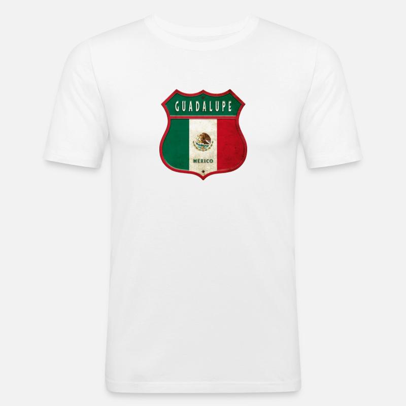 Guadalupe Mexico crest design - Men's Slim Fit T-Shirt - white