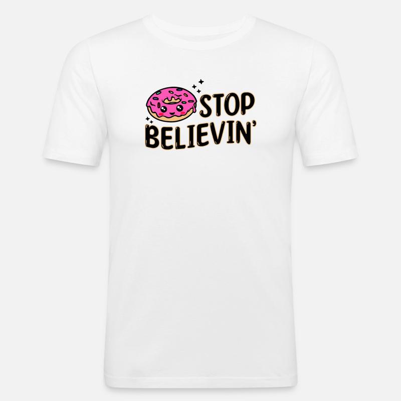 Süßigkeiten Naschen Statement Lecker Donut - Männer Slim Fit T-Shirt - Weiß
