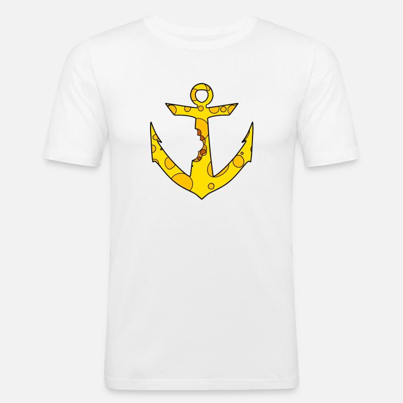Käse Anker - Männer Slim Fit T-Shirt - Weiß