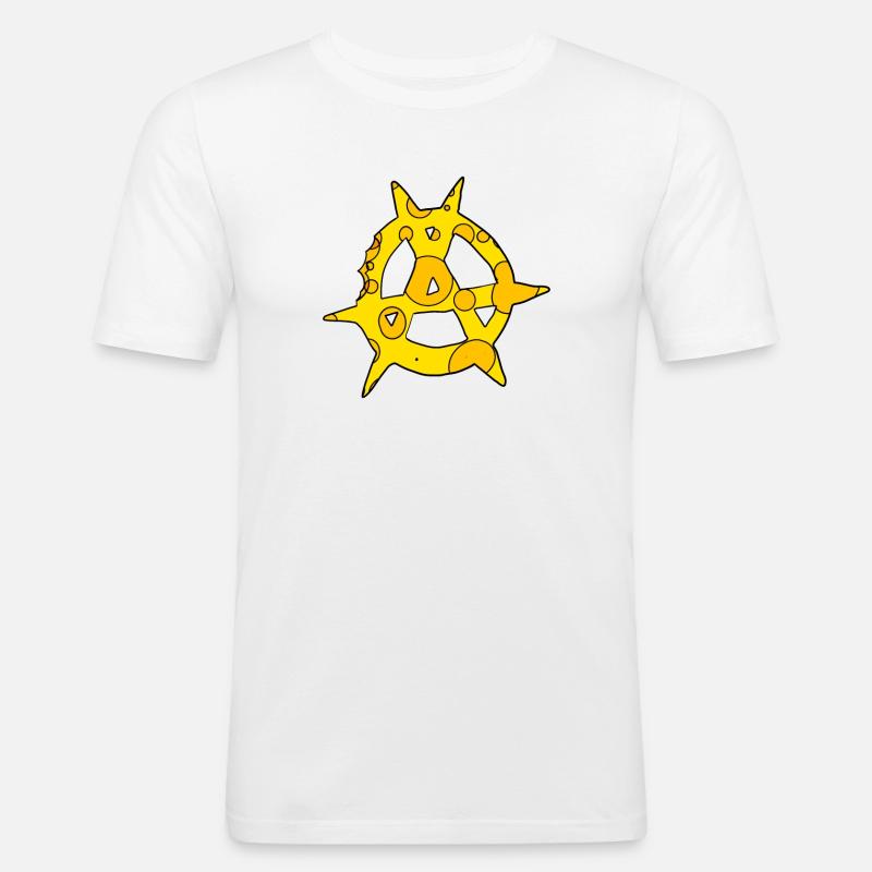 Anarchy symbol cheese - Men's Slim Fit T-Shirt - white