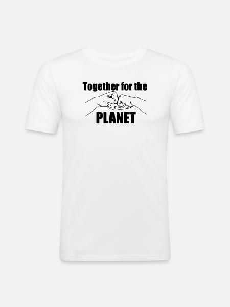 Together for our earth - Men's Slim Fit T-Shirt - white