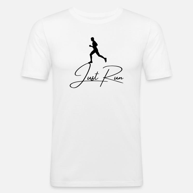 Lauf einfach - Männer Slim Fit T-Shirt - Weiß