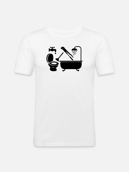 Logo plumber company - Men's Slim Fit T-Shirt - white