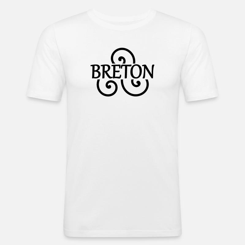 Bretonisch (schwarz) - Männer Slim Fit T-Shirt - Weiß