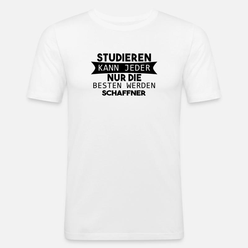 Schaffner Geschenk - Männer Slim Fit T-Shirt - Weiß