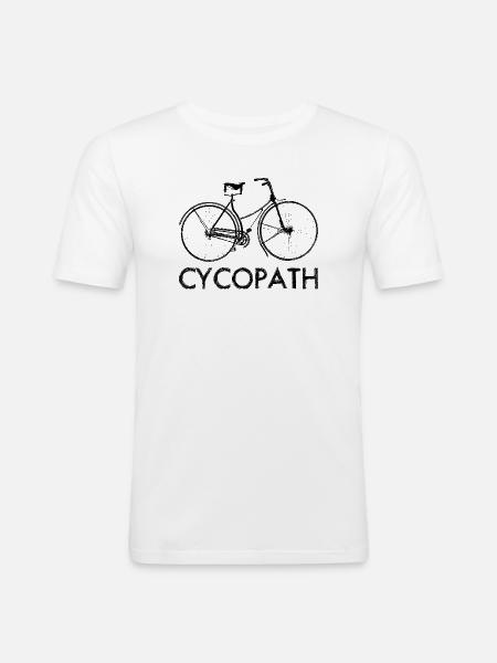 Cycopath sjov cykel - Herre Slim Fit T-Shirt - hvid