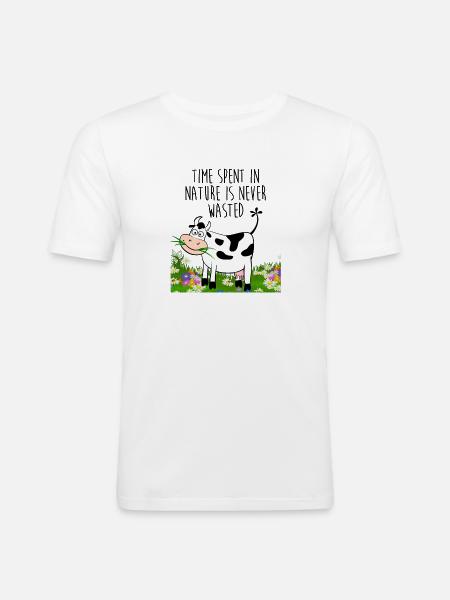 Time spent in nature - Men's Slim Fit T-Shirt - white