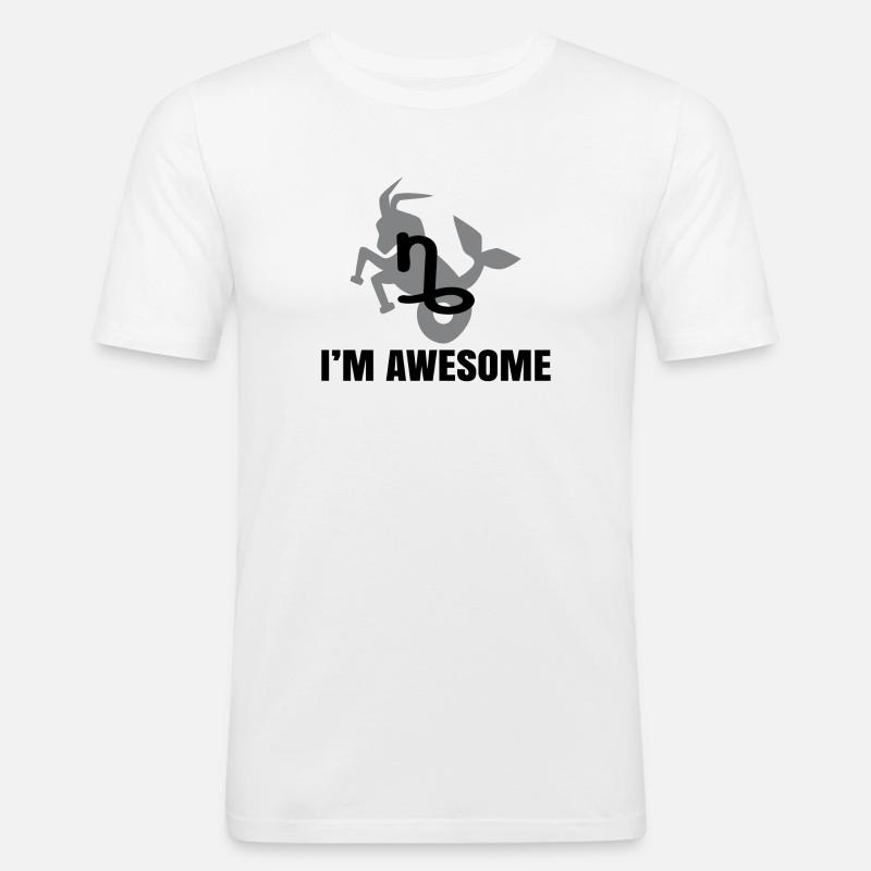 Steinbock Horoskop Statement Esoterik Astrologie - Männer Slim Fit T-Shirt - Weiß