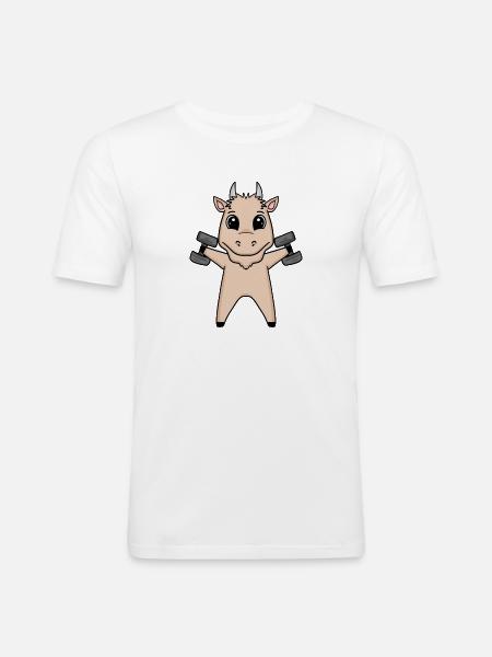 Bodybuilder Goat Fitness Motivation Gift - Men's Slim Fit T-Shirt - white