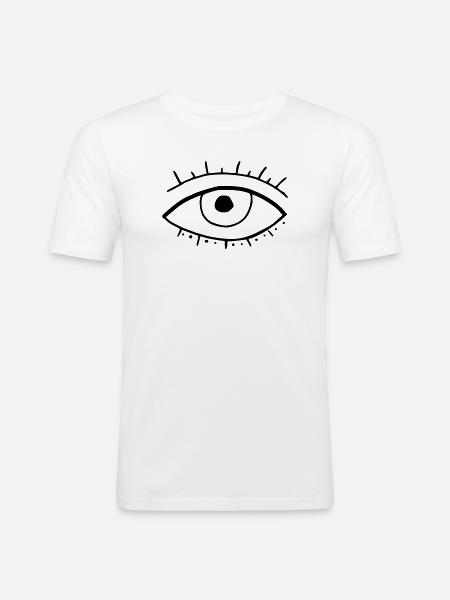 Oeil - T-shirt près du corps Homme - blanc