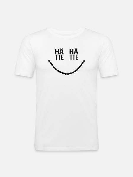 hätte hätte fahrradkette - Männer Slim Fit T-Shirt - Weiß