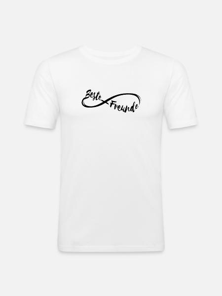 Beste Freunde schwarz - Männer Slim Fit T-Shirt - Weiß