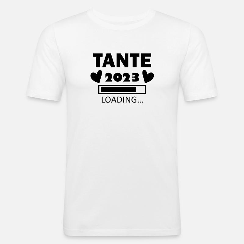 Tante 2023 Loading - Männer Slim Fit T-Shirt - Weiß