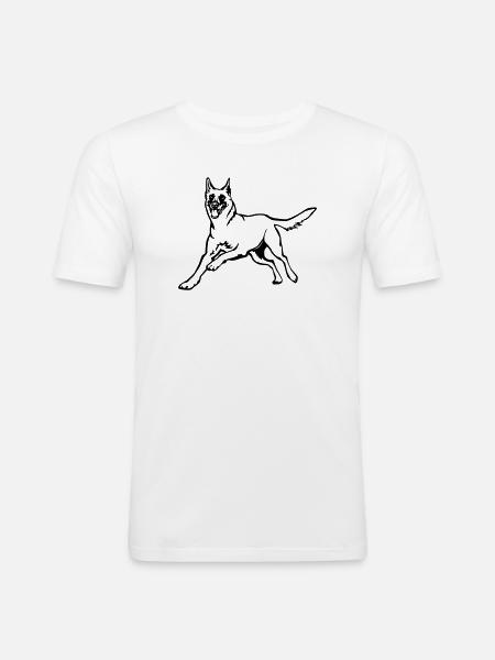 Malinois - Männer Slim Fit T-Shirt - Weiß