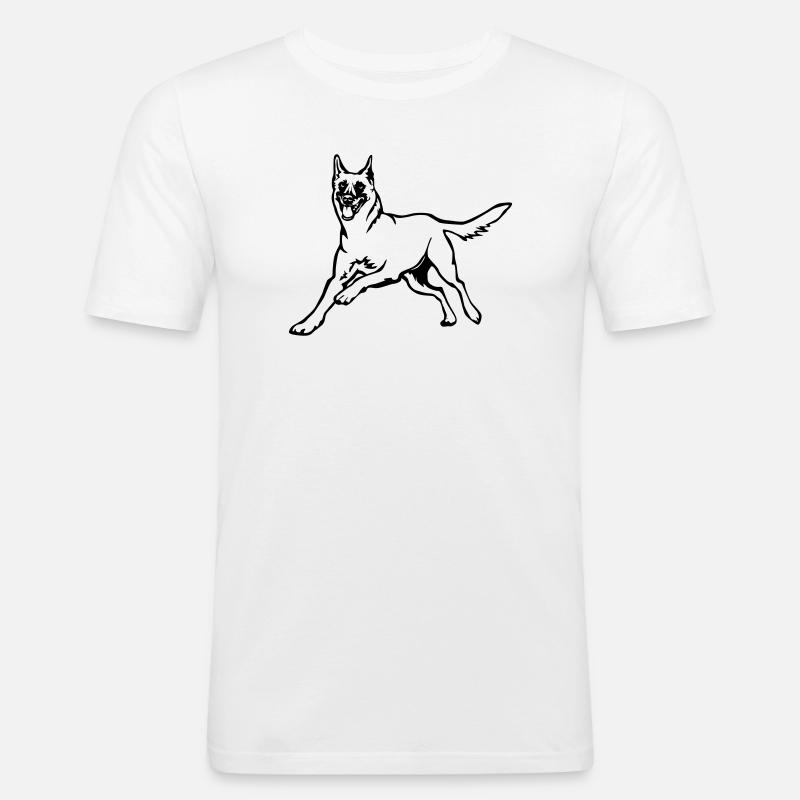 Malinois - Männer Slim Fit T-Shirt - Weiß