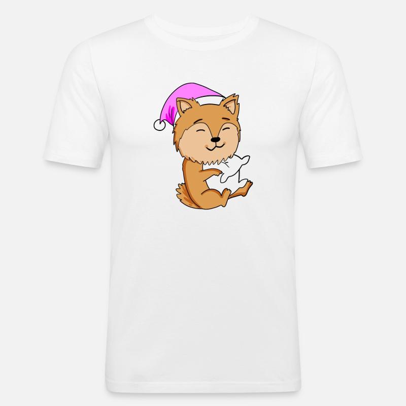 Hund Hunderasse Zwergspitz - Männer Slim Fit T-Shirt - Weiß