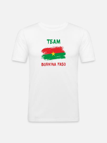 Team Burkina Faso flag design - Men's Slim Fit T-Shirt - white