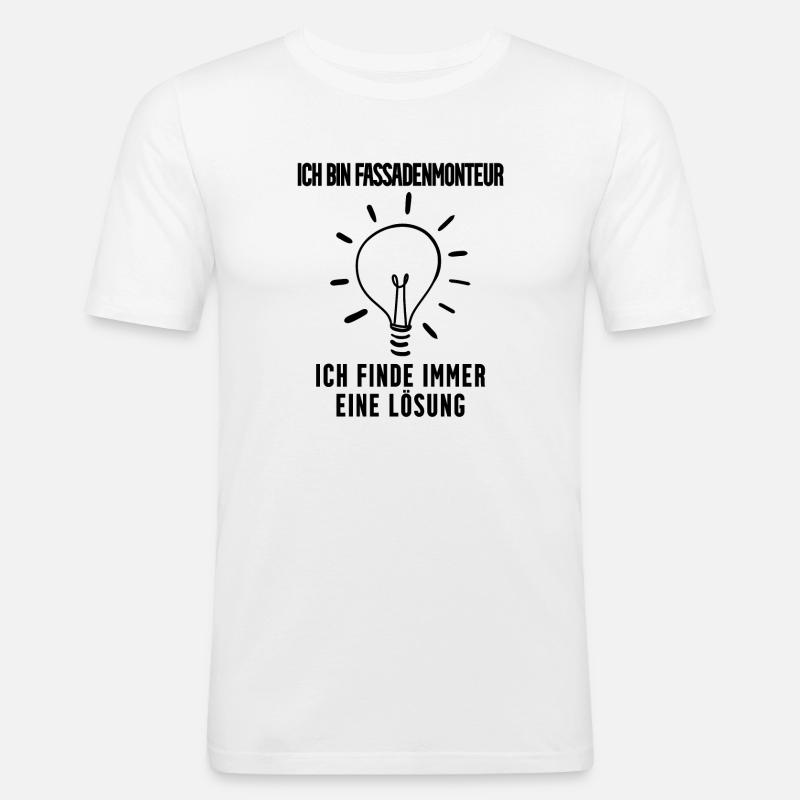 Fassadenmonteur - Männer Slim Fit T-Shirt - Weiß