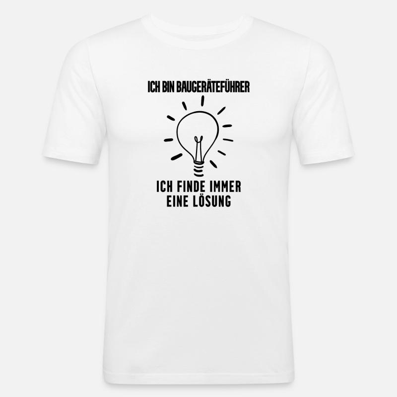 Baugeräteführer - Männer Slim Fit T-Shirt - Weiß