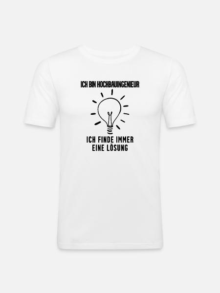 Hochbauingenieur Beruf - Männer Slim Fit T-Shirt - Weiß