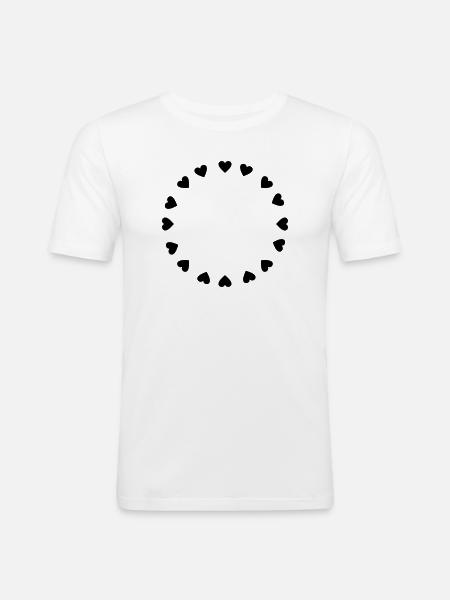 Hearts circle - Men's Slim Fit T-Shirt - white