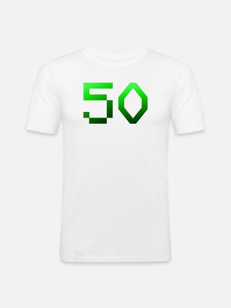 für alle, 50 Pixelig - Männer Slim Fit T-Shirt - Weiß