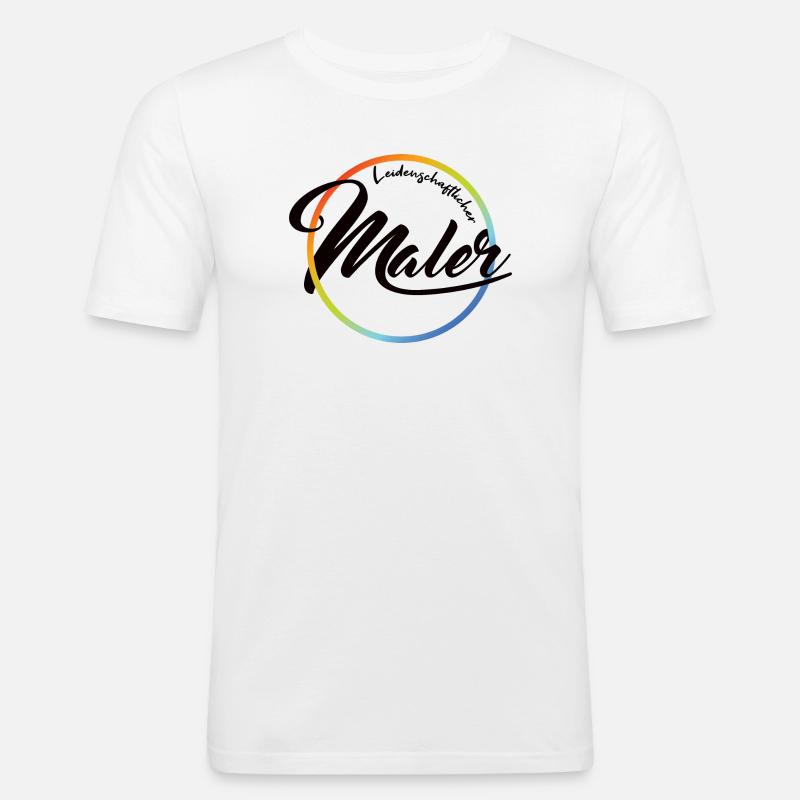 Leidenschaftlicher Maler - Männer Slim Fit T-Shirt - Weiß