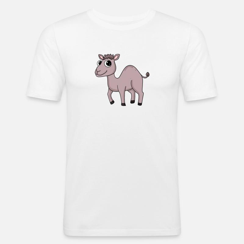 Niedliches Kamel - Männer Slim Fit T-Shirt - Weiß