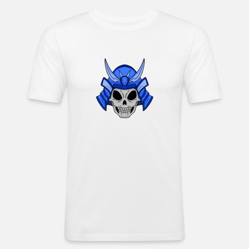 Samurai Skull - Men's Slim Fit T-Shirt - white