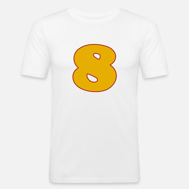 8 - Männer Slim Fit T-Shirt - Weiß