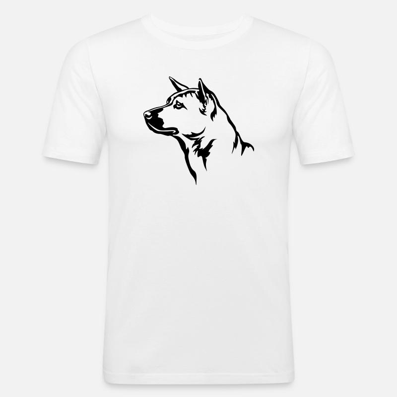 Thai Ridgeback Kopf - Männer Slim Fit T-Shirt - Weiß
