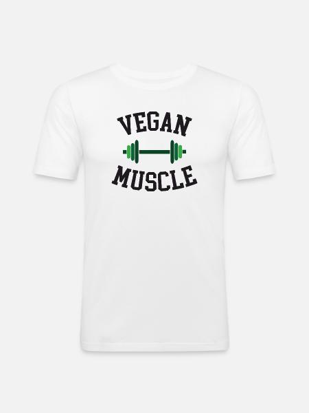 Vegan Muscle - Men's Slim Fit T-Shirt - white