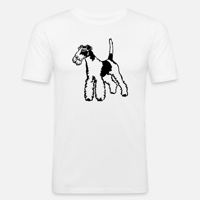 Foxterrier - Männer Slim Fit T-Shirt - Weiß