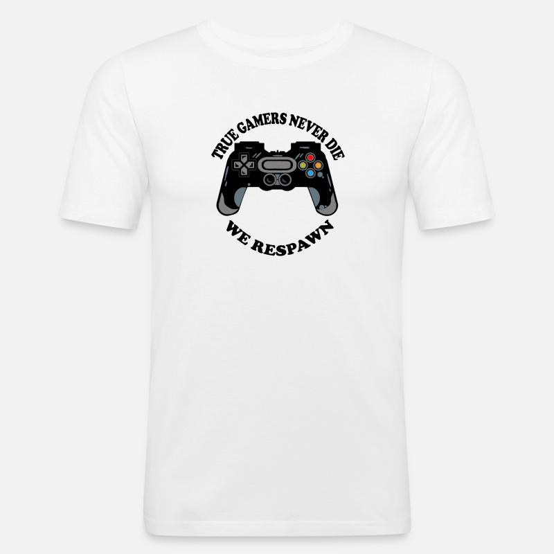 Gaming Krabbe mit Controller-Icons - Männer Slim Fit T-Shirt - Weiß