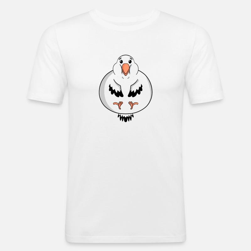 Fett Möwe Körperfett - Männer Slim Fit T-Shirt - Weiß