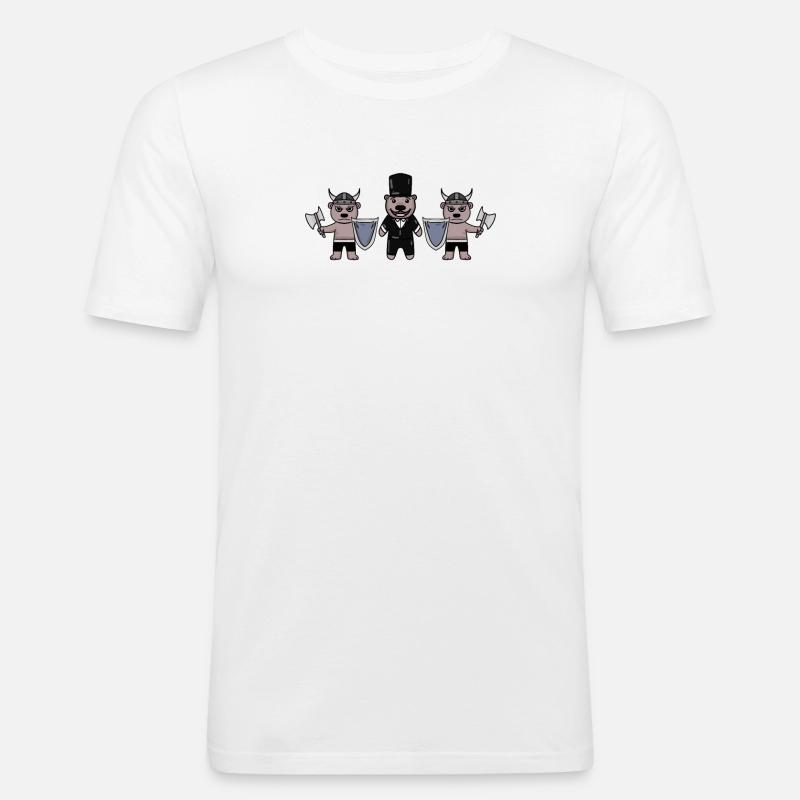 Bräutigam Security Wikinger - Männer Slim Fit T-Shirt - Weiß