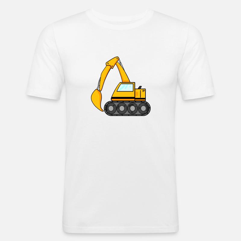 Löffelbagger Ausgräber Bagger Baumaschine - Männer Slim Fit T-Shirt - Weiß