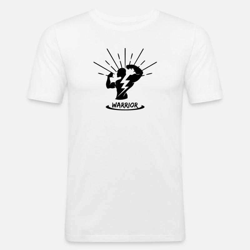 Warrior - Männer Slim Fit T-Shirt - Weiß