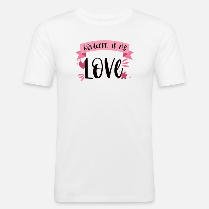 Bouldern Klettern Boulderin Berge Geschenk - Männer Slim Fit T-Shirt - Weiß