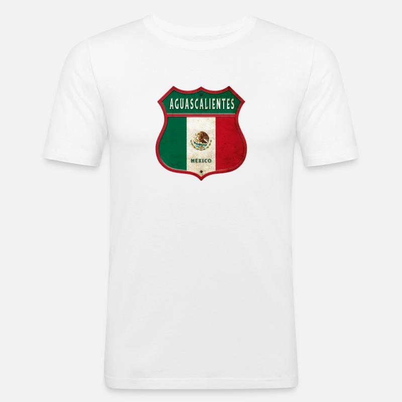Aguascalientes Mexiko Wappen Design - Männer Slim Fit T-Shirt - Weiß