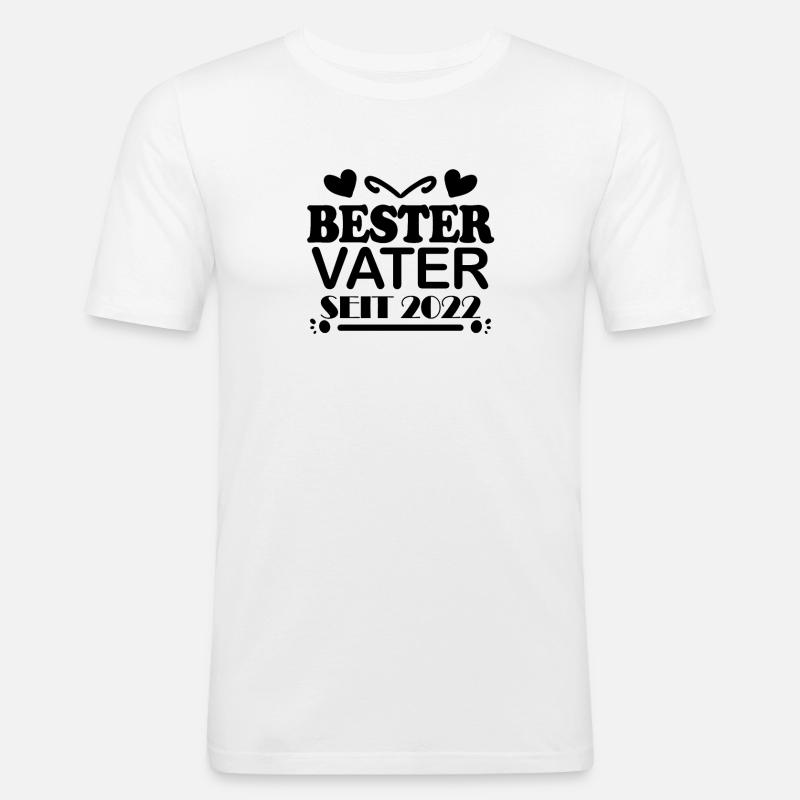 Bester Vater seit 2022 - Männer Slim Fit T-Shirt - Weiß