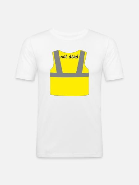 Yellow vest - Men's Slim Fit T-Shirt - white