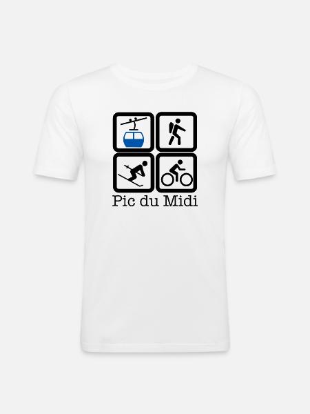 Pic du Midi - T-shirt près du corps Homme - blanc