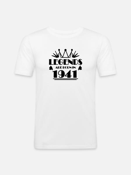 1941 - Born 1941 - Men's Slim Fit T-Shirt - white