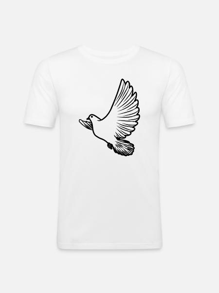 Transparent peace dove - Men's Slim Fit T-Shirt - white