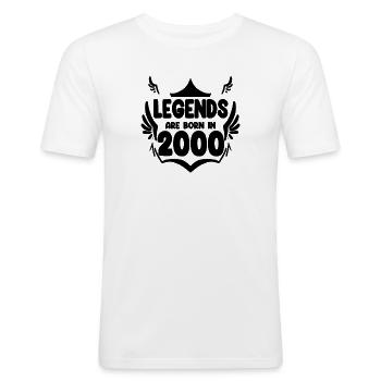 2000 - Men's Slim Fit T-Shirt - white - Front - Nik (191cm)