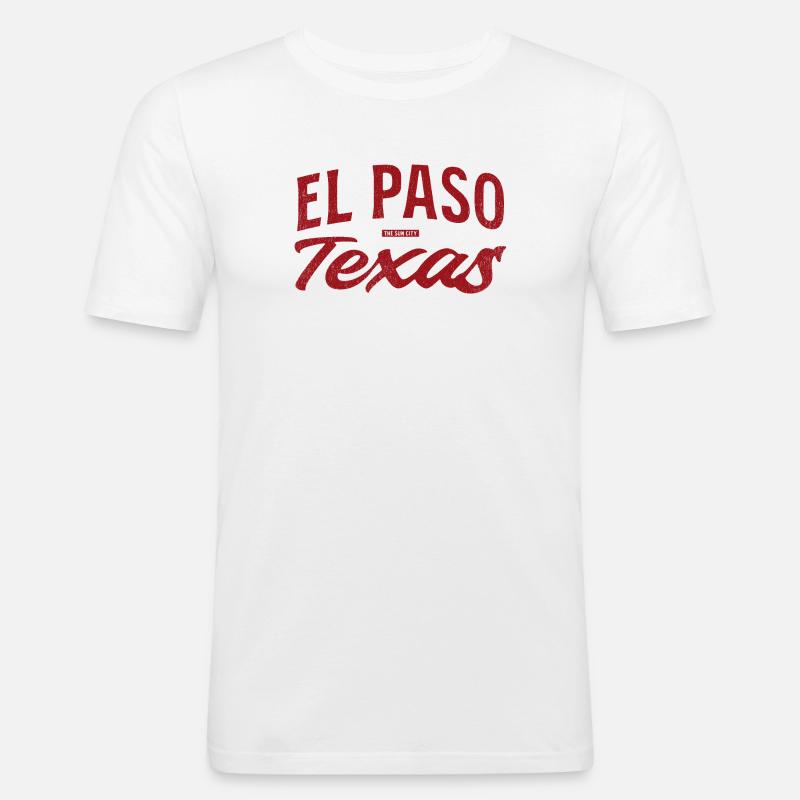 El Paso Texas Retro Script - Men's Slim Fit T-Shirt - white