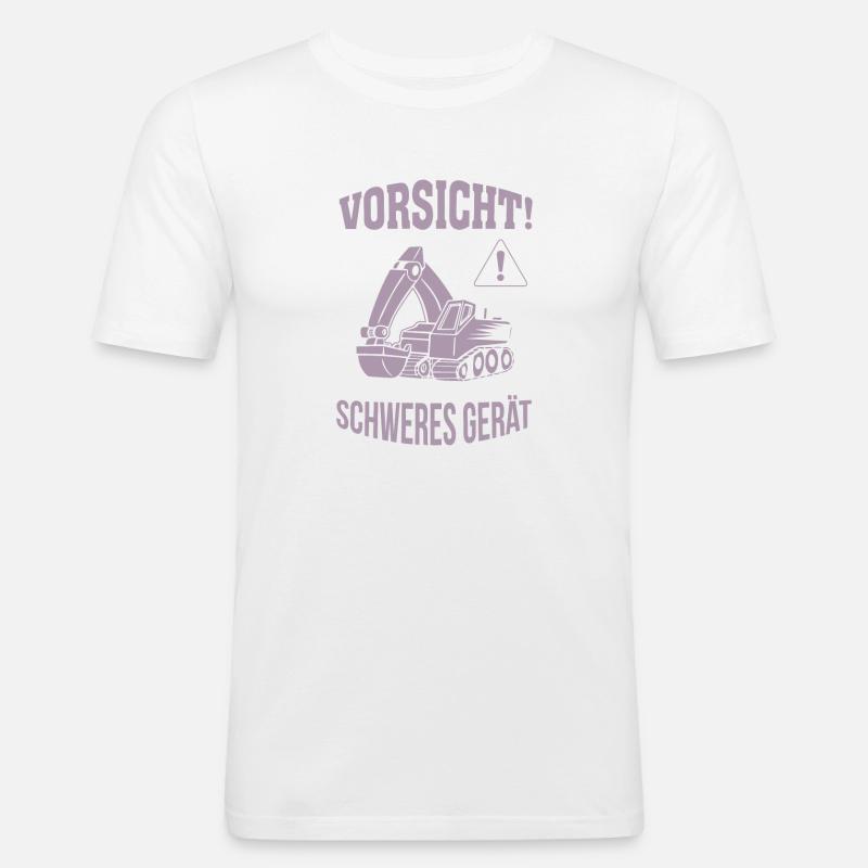 Bagger Baggerfahrer Baugeräteführer Schweres Gerät - Männer Slim Fit T-Shirt - Weiß